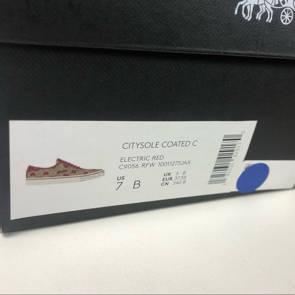 Coach CitySole Coated Canvas & Leather Sneakers Signature C Hearts ❤️ NIB - Picture 10 of 11